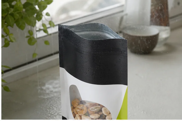 Opened snack pouch exposed to humid kitchen air before being resealed