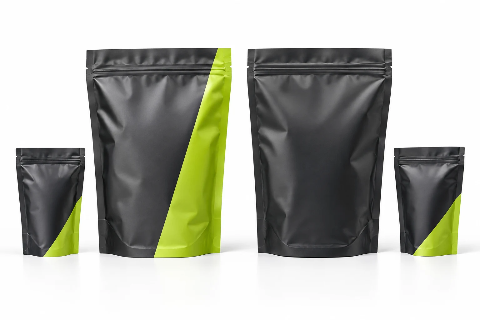 Filled conventional single-serve and sharing snacks stand up pouch reviewed for shipping and display