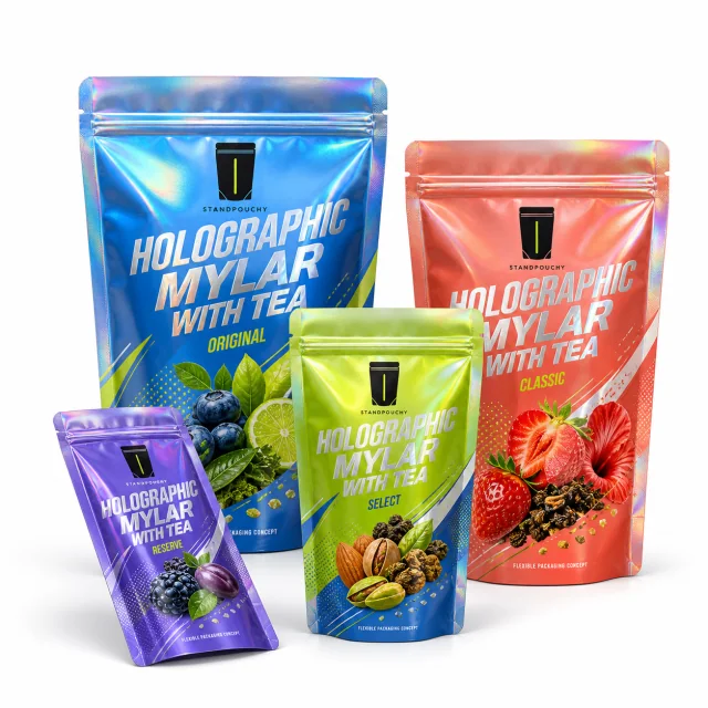 Holographic Mylar Doypack with Tear Notch
