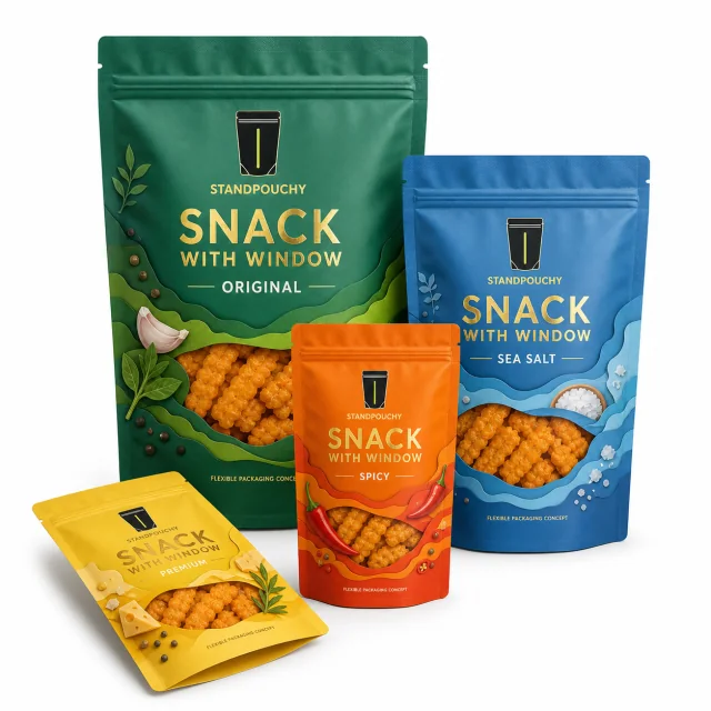 Custom Snack Stand Up Pouch with Window