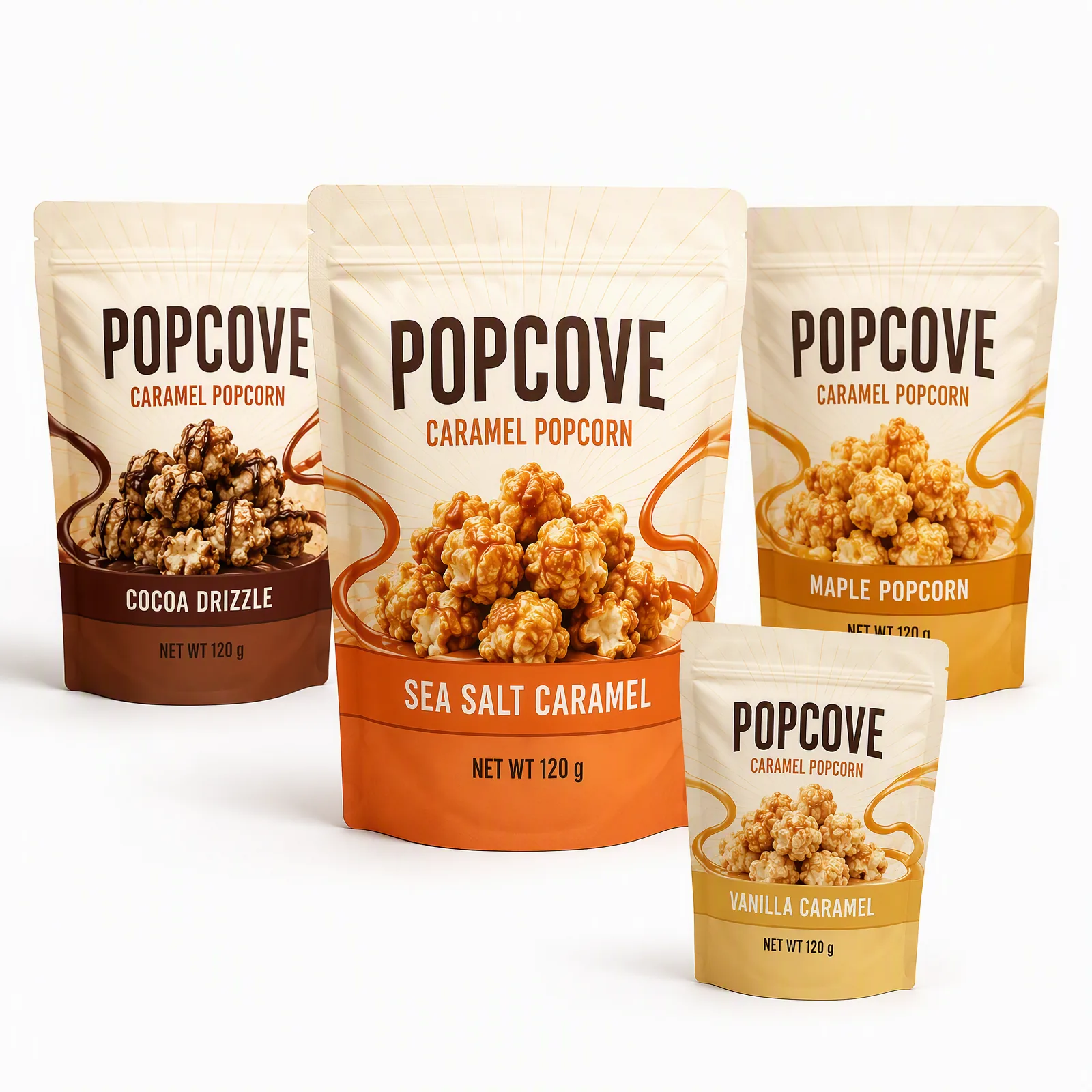 caramel popcorn pouch artwork SP-SN331