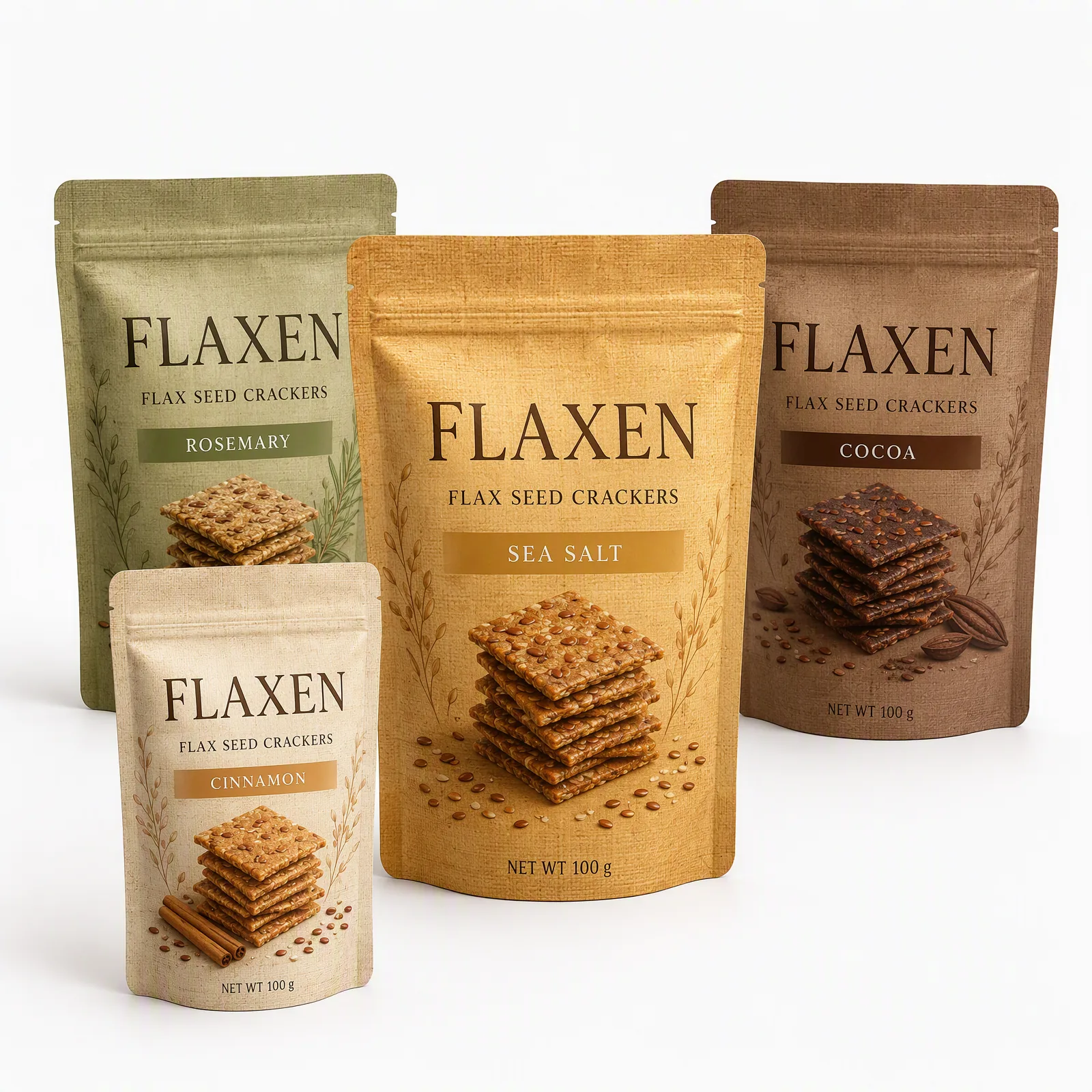 flaxseed crackers pouch artwork SP-SN373