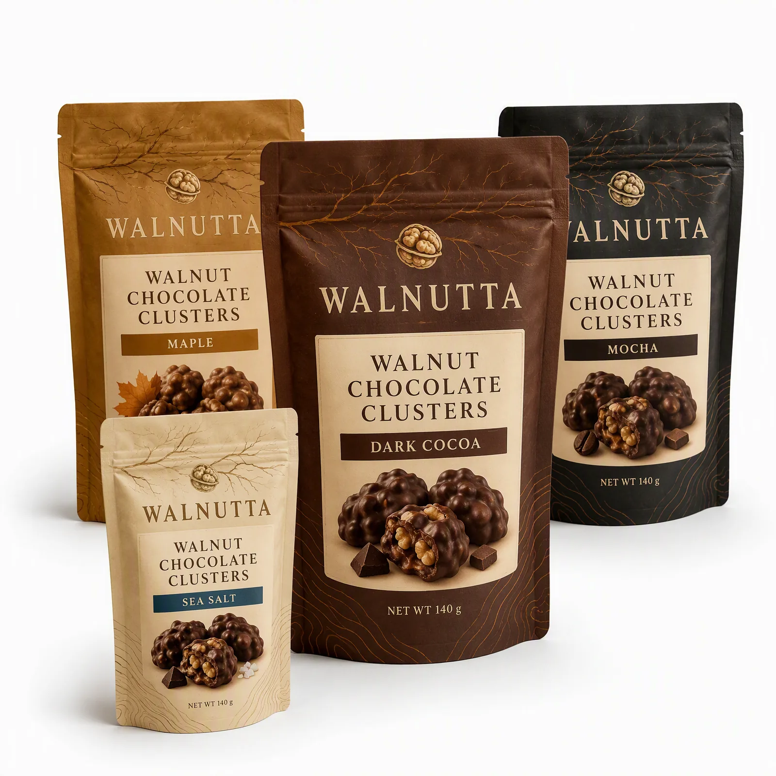 walnut chocolate clusters pouch artwork SP-SN387