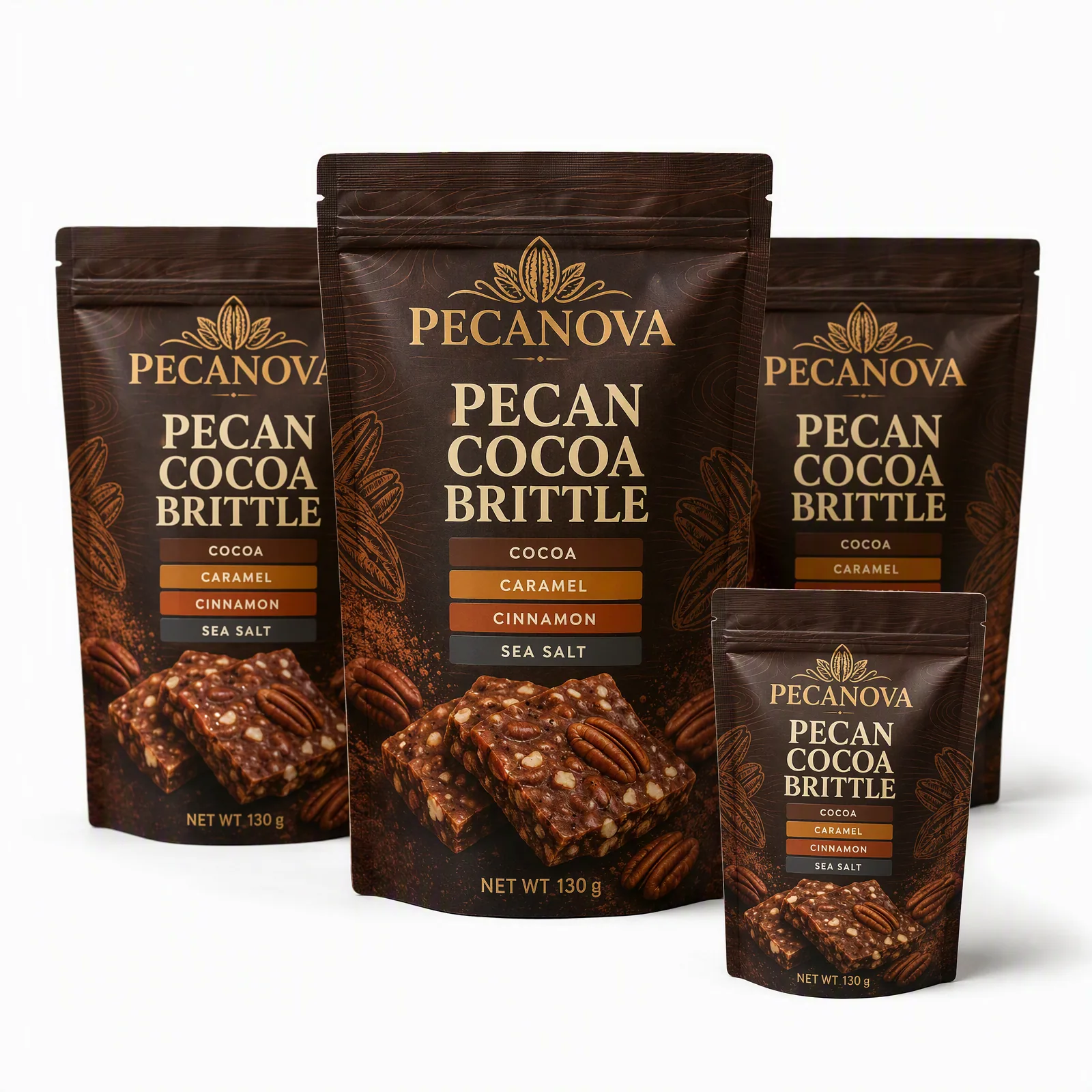 pecan cocoa brittle pouch artwork SP-SN391