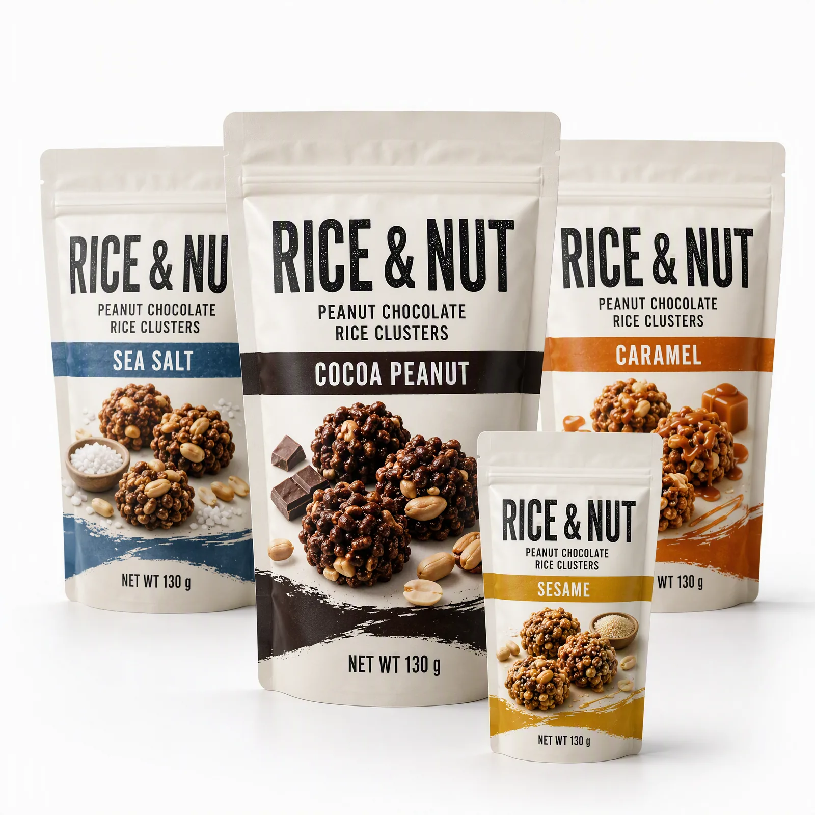 peanut chocolate rice clusters pouch artwork SP-SN398