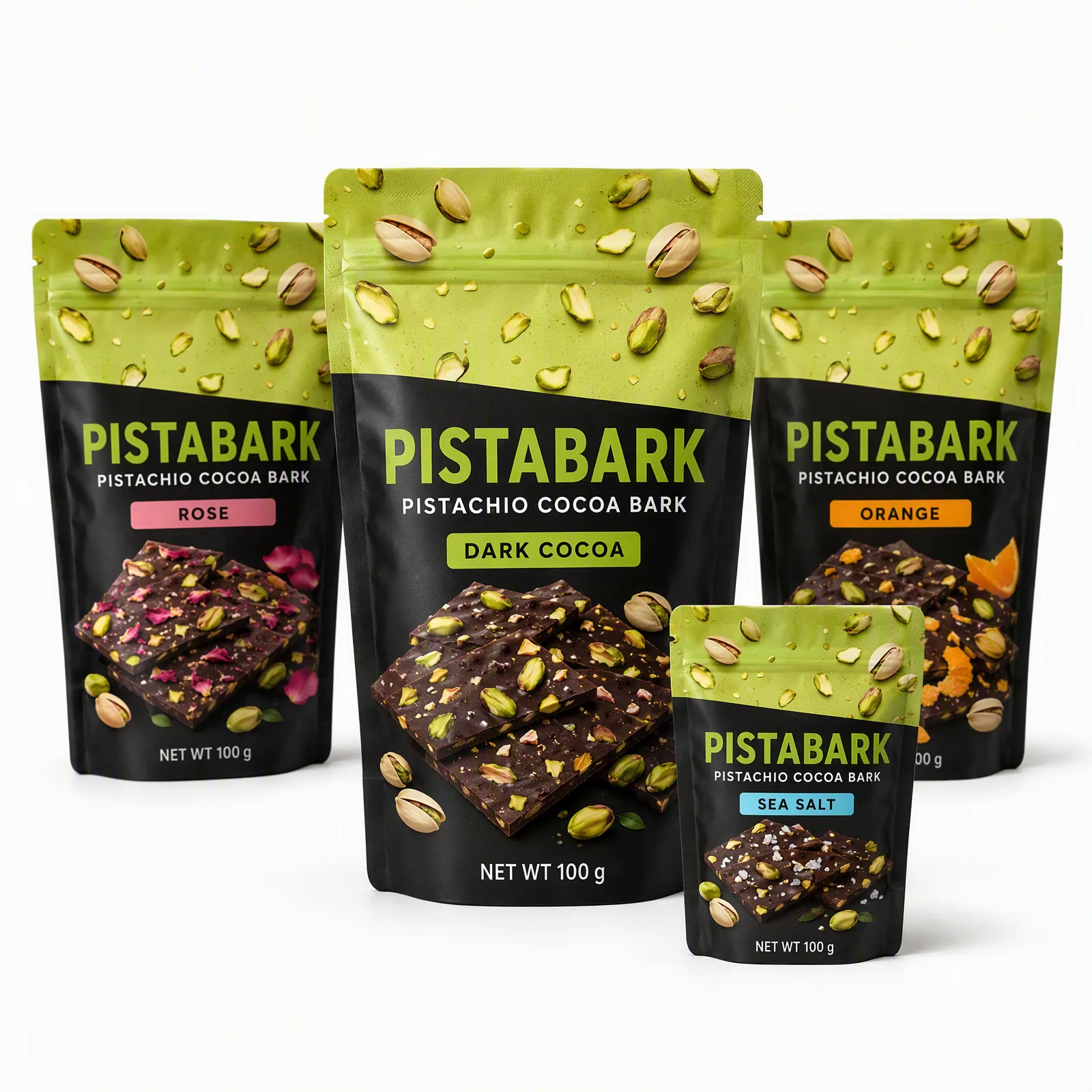 pistachio cocoa bark pouch artwork SP-SN402