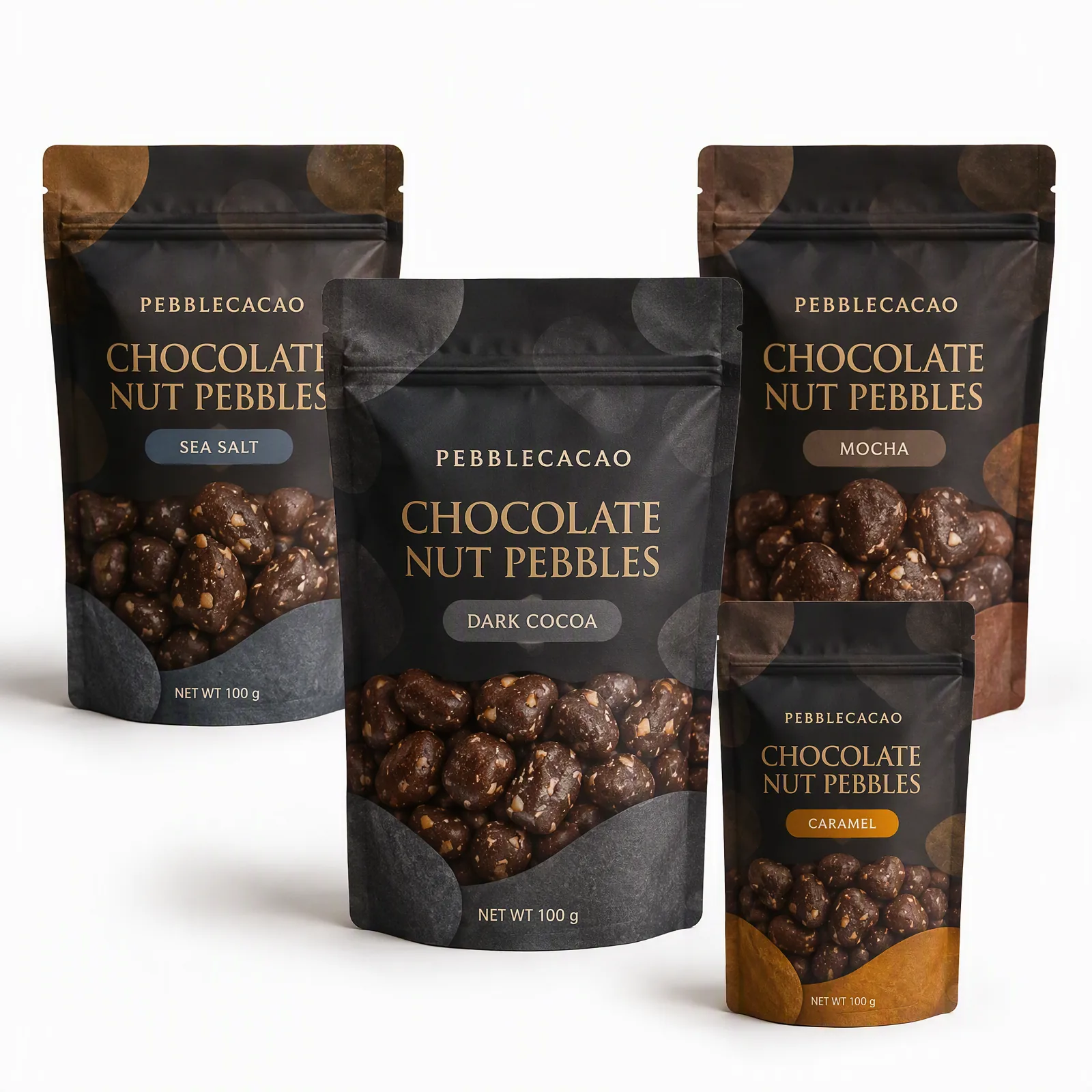 chocolate nut pebbles pouch artwork SP-SN408