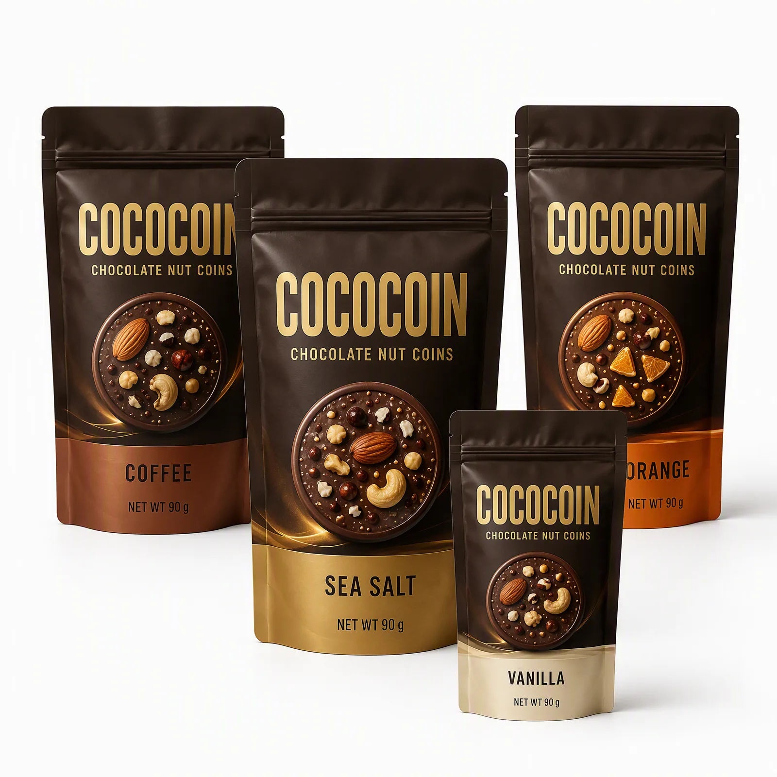 chocolate nut coins pouch artwork SP-SN410