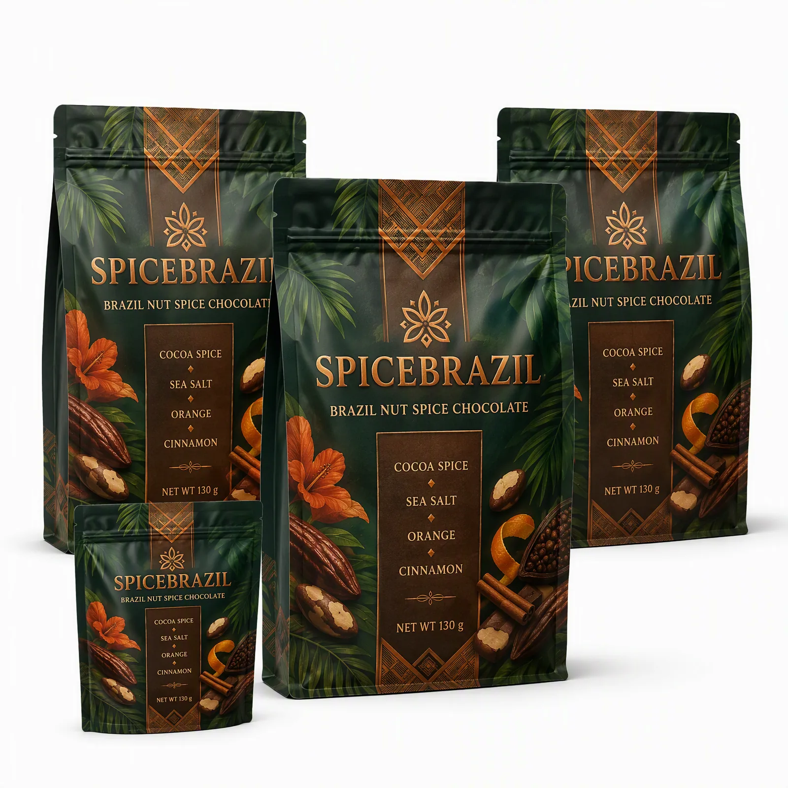 Brazil nut spiced chocolate pouch artwork SP-SN412