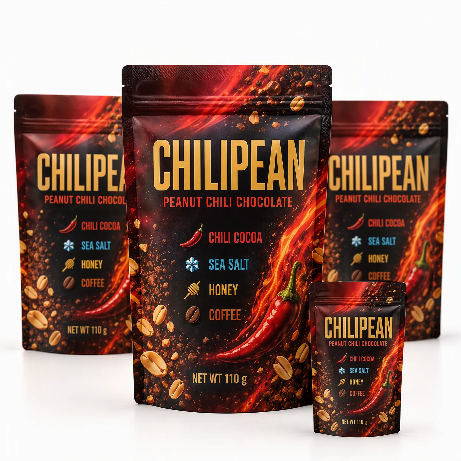 chili peanut chocolate bites pouch artwork SP-SN413