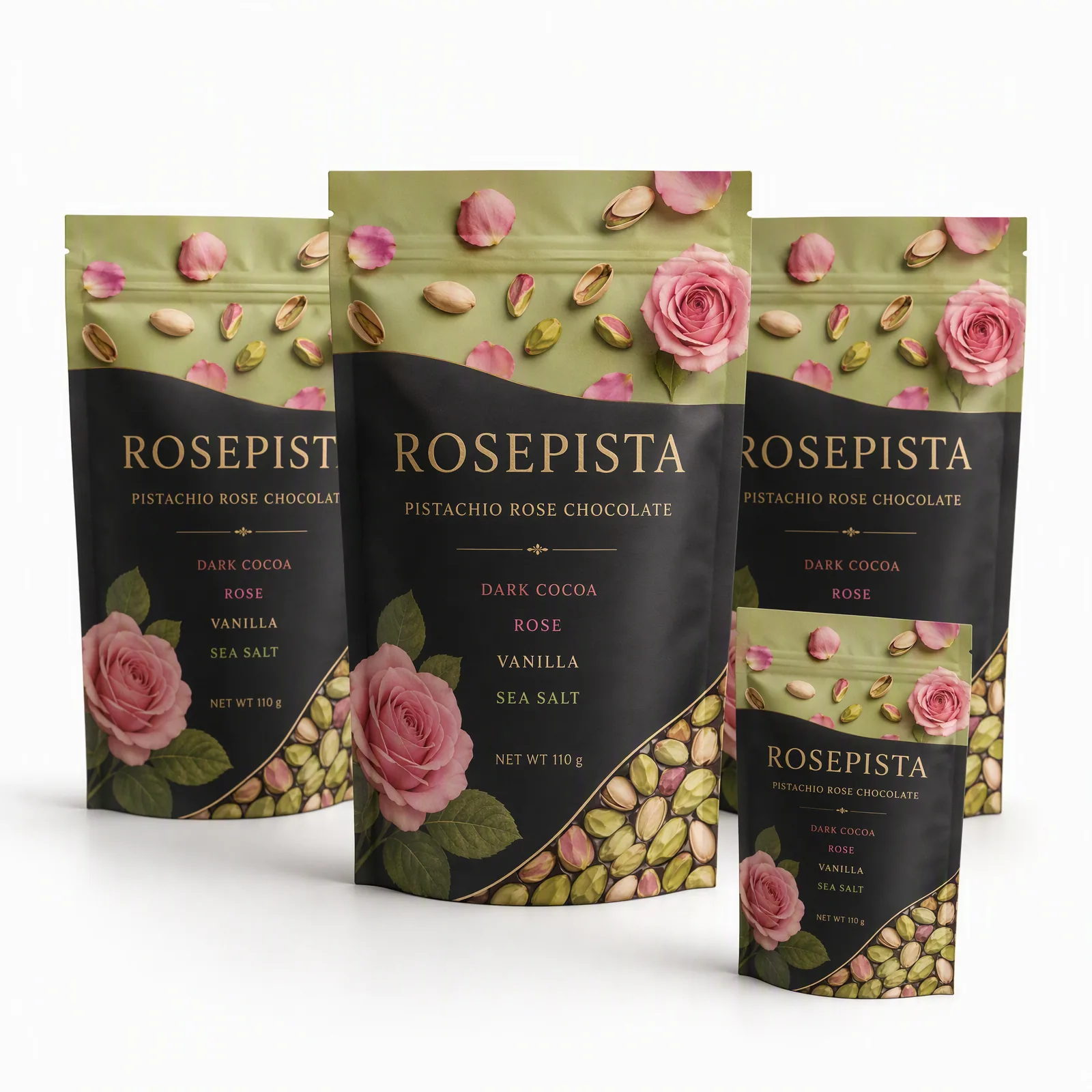 pistachio rose chocolate pouch artwork SP-SN415