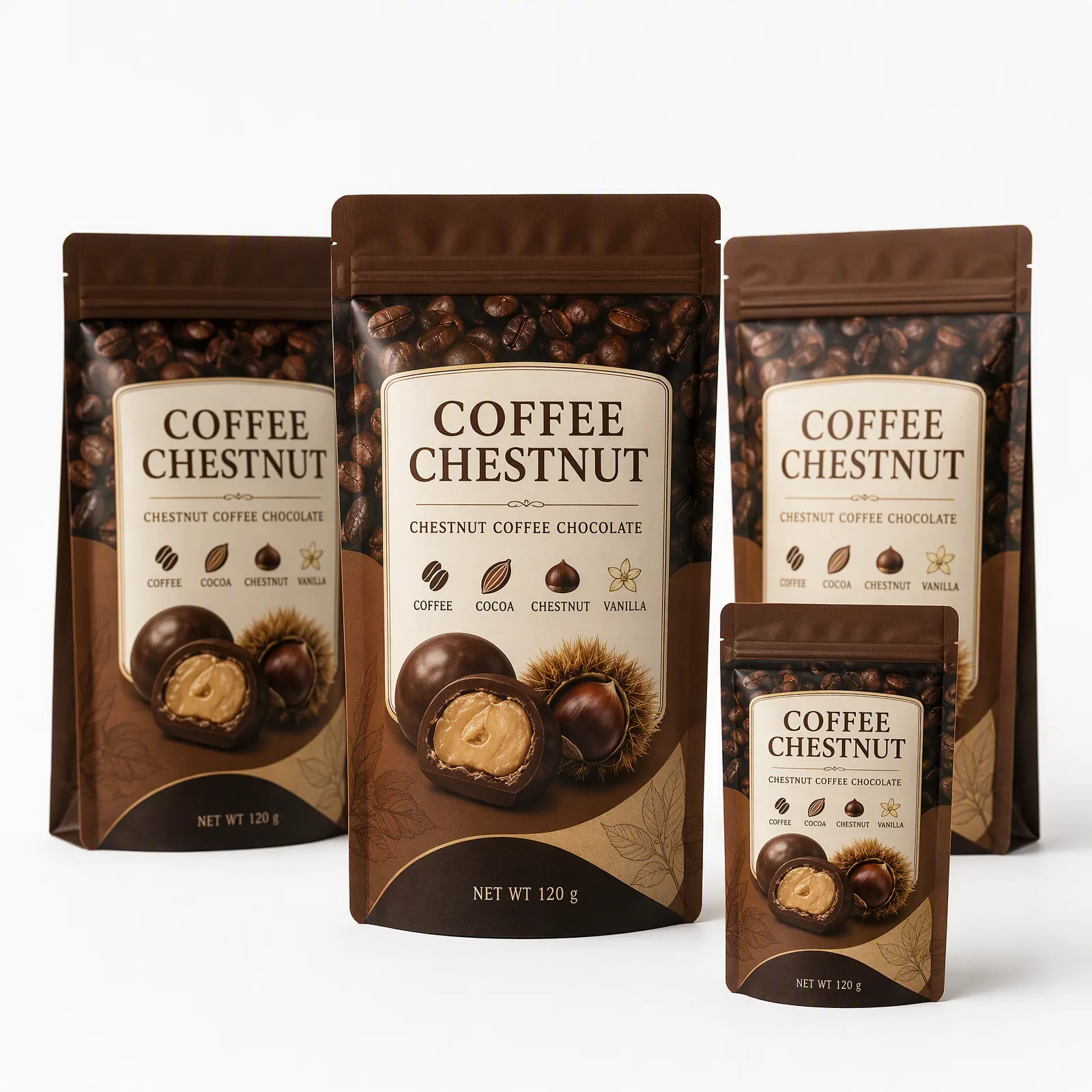 coffee chestnut chocolate pouch artwork SP-SN416