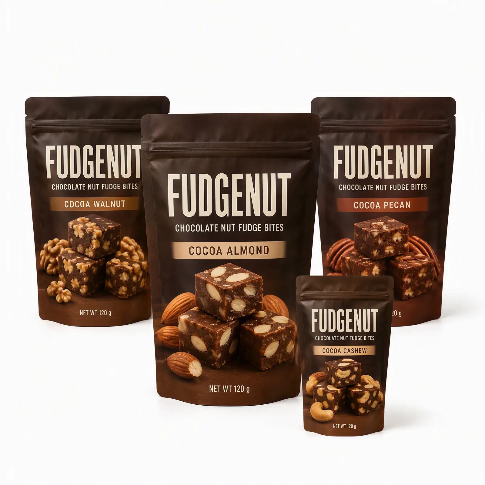 chocolate nut fudge bites pouch artwork SP-SN420