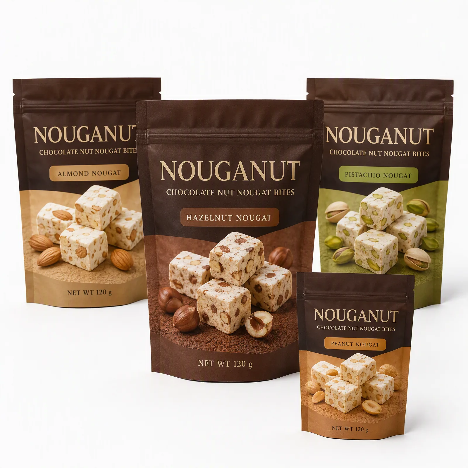 chocolate nut nougat bites pouch artwork SP-SN422