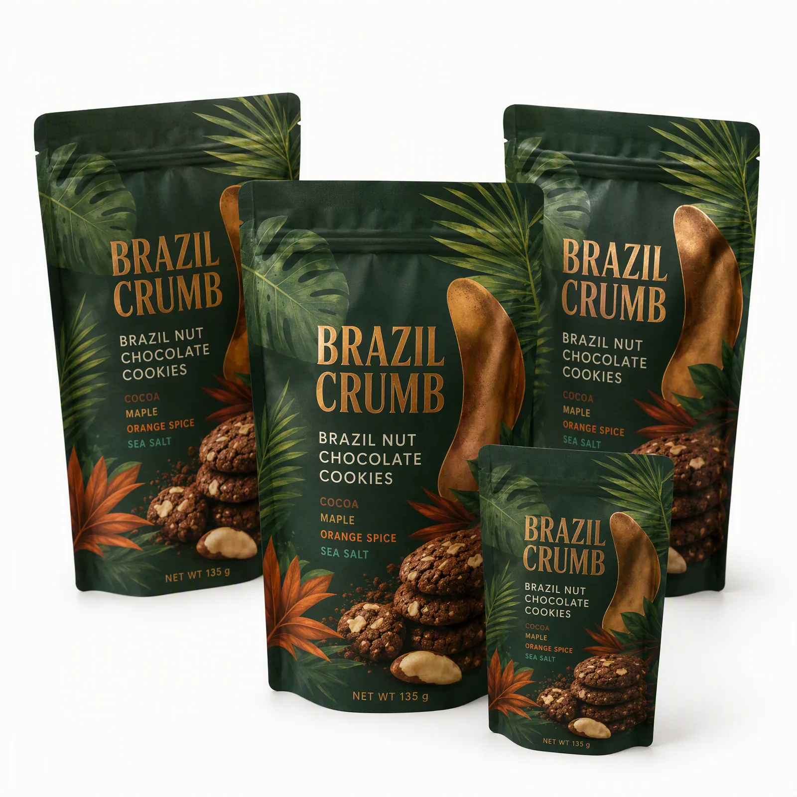 Brazil nut chocolate cookies pouch artwork SP-SN437