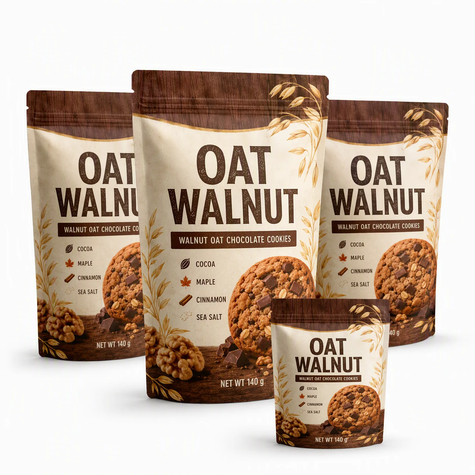 walnut oat chocolate cookies pouch artwork SP-SN440