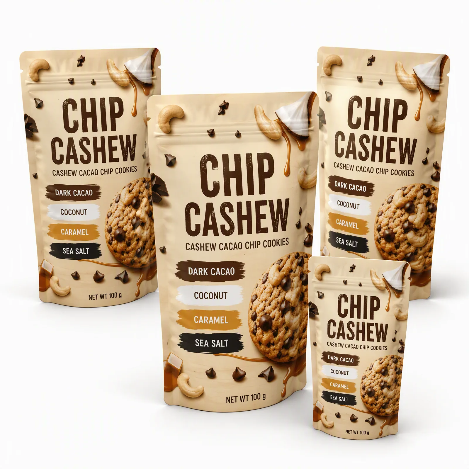 cashew cacao chip cookies pouch artwork SP-SN444