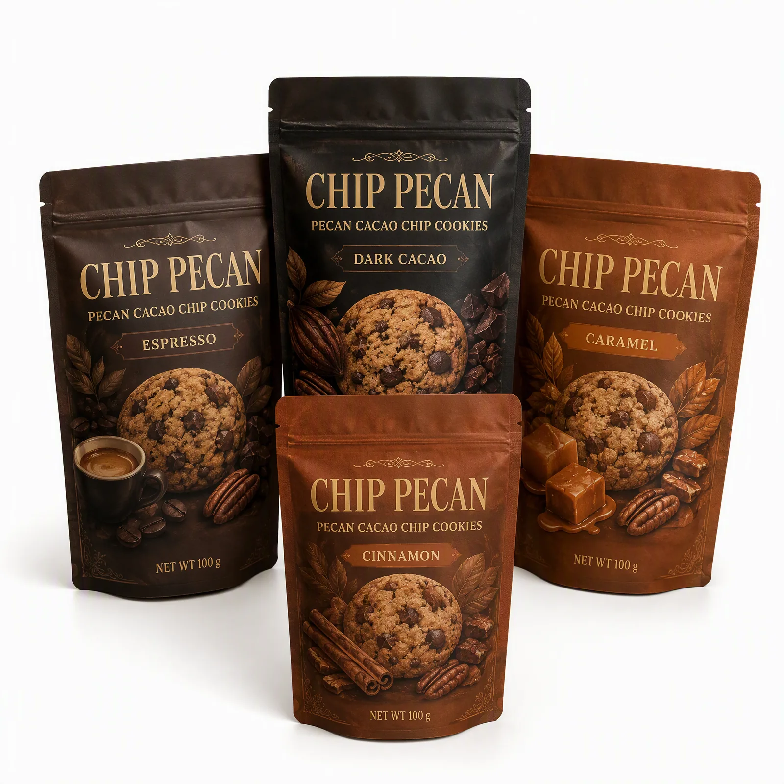 pecan cacao chip cookies pouch artwork SP-SN447