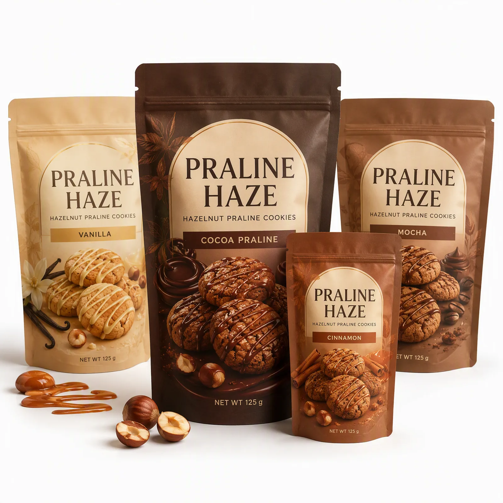 hazelnut praline cookies pouch artwork SP-SN460