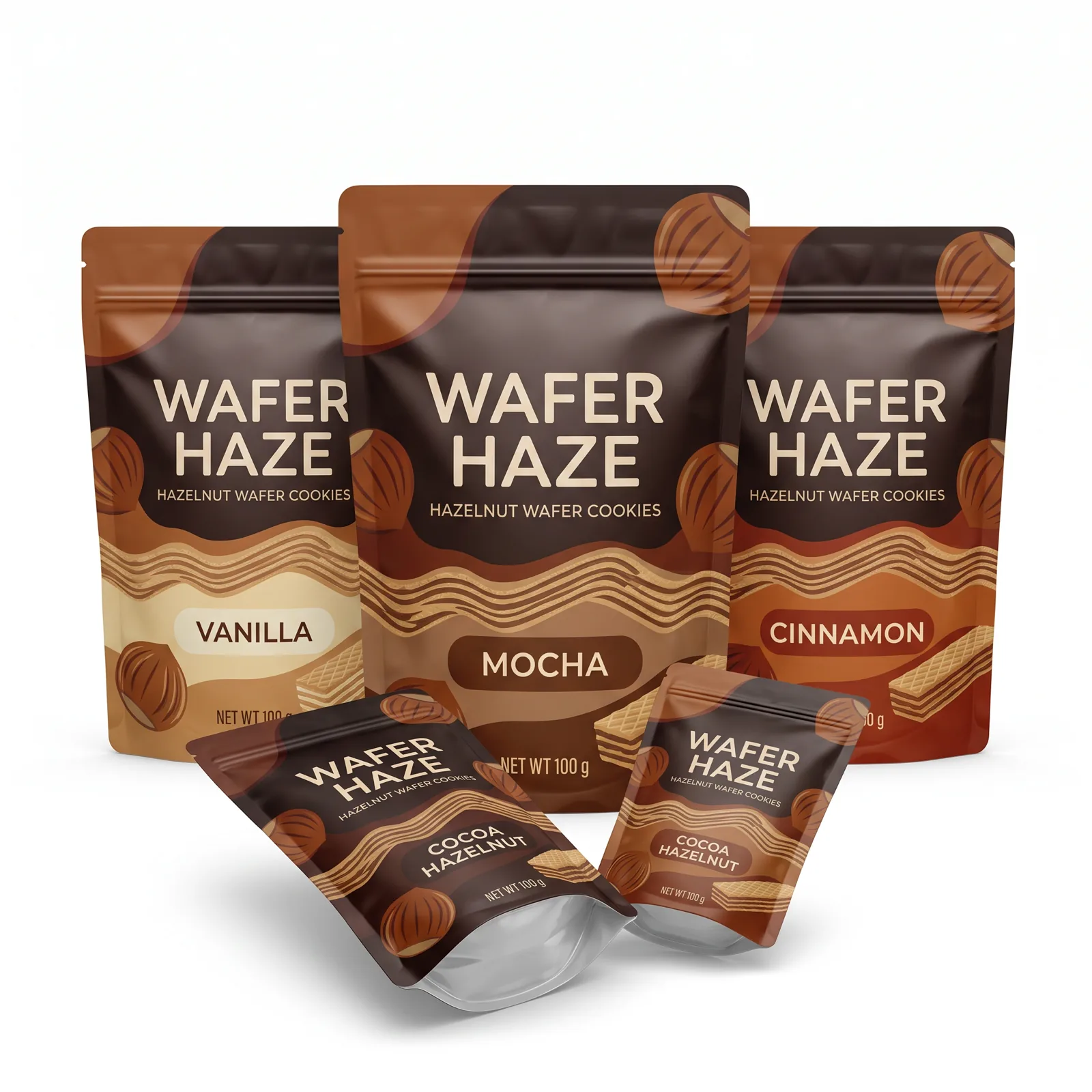 hazelnut wafer cookies pouch artwork SP-SN473