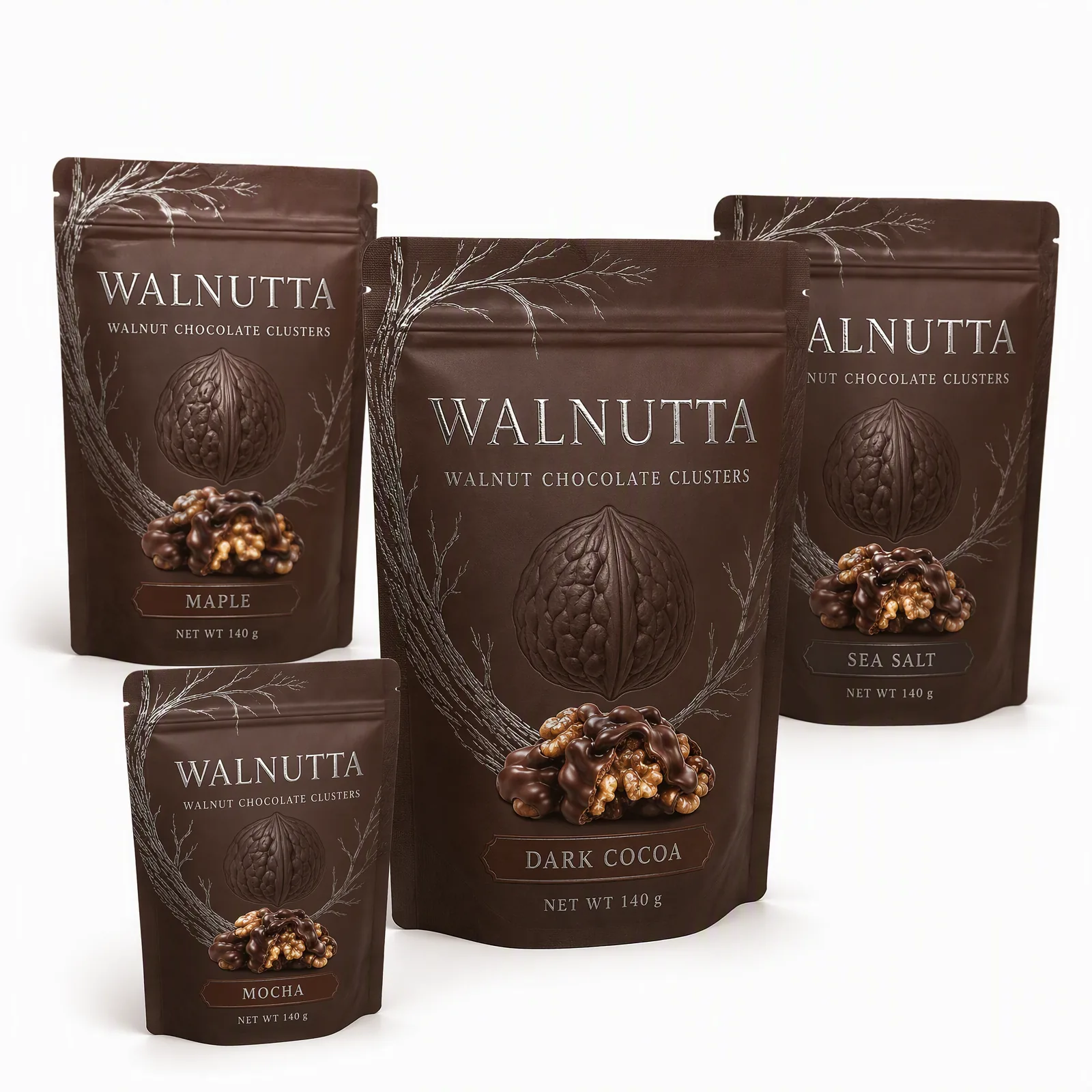 walnut chocolate clusters pouch artwork SP-SN479