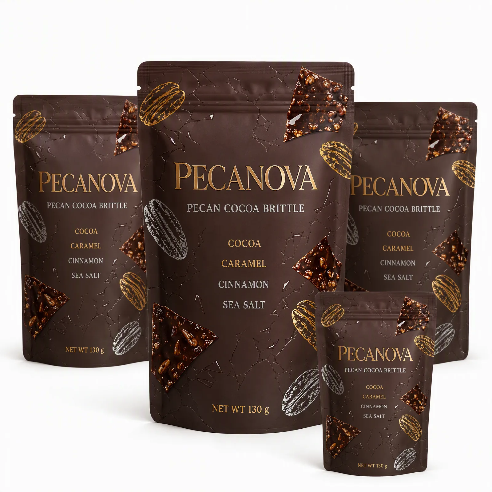 pecan cocoa brittle pouch artwork SP-SN480