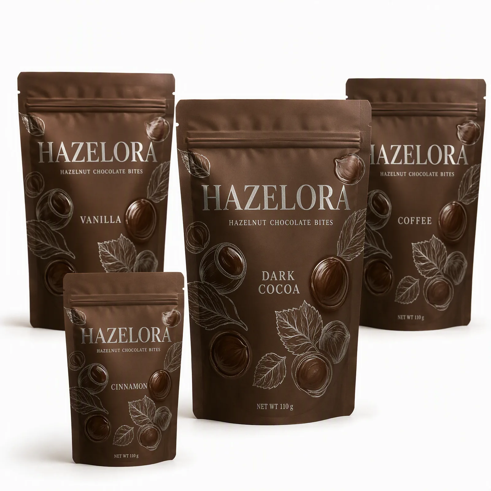 hazelnut chocolate bites pouch artwork SP-SN482