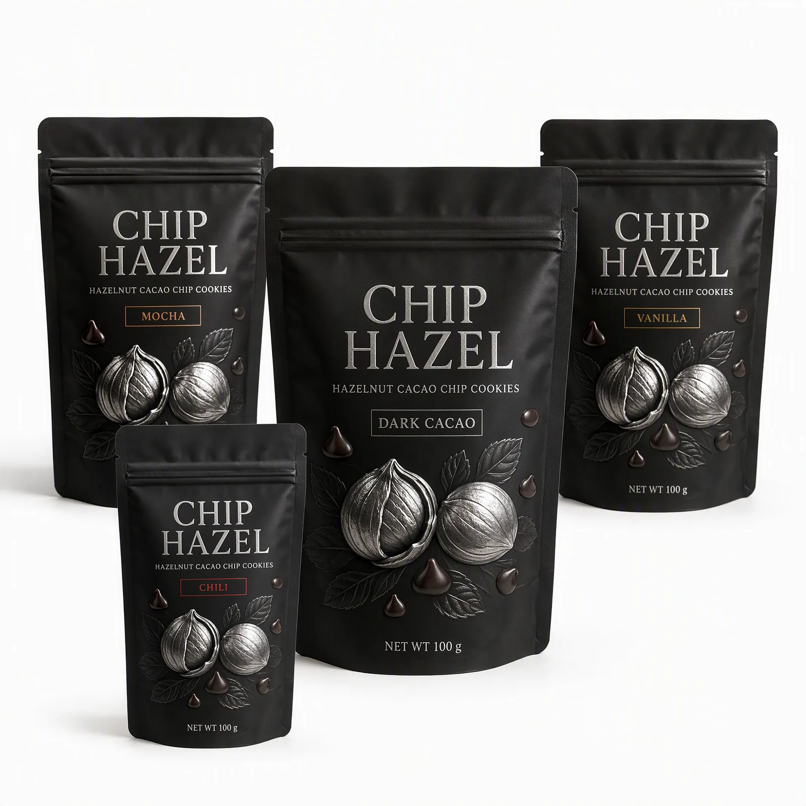 hazelnut cacao chip cookies pouch artwork SP-SN496