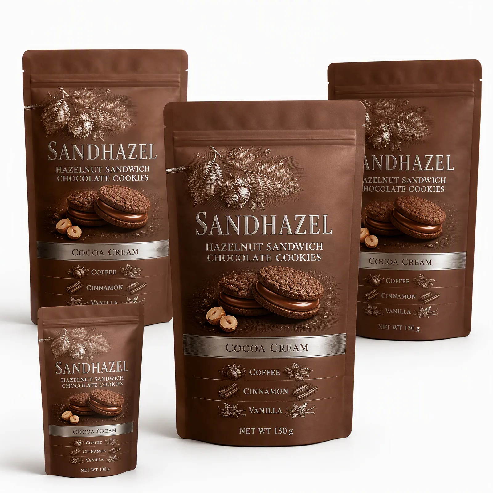 hazelnut sandwich chocolate cookies pouch artwork SP-SN505