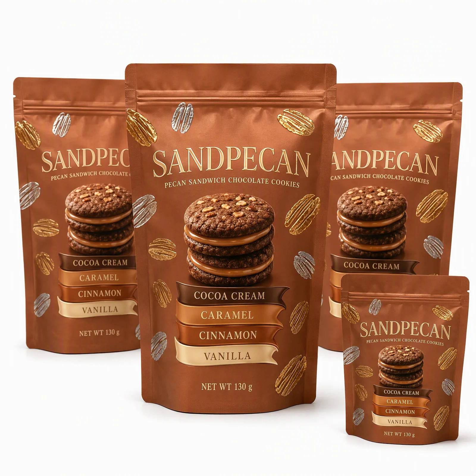 pecan sandwich chocolate cookies pouch artwork SP-SN516