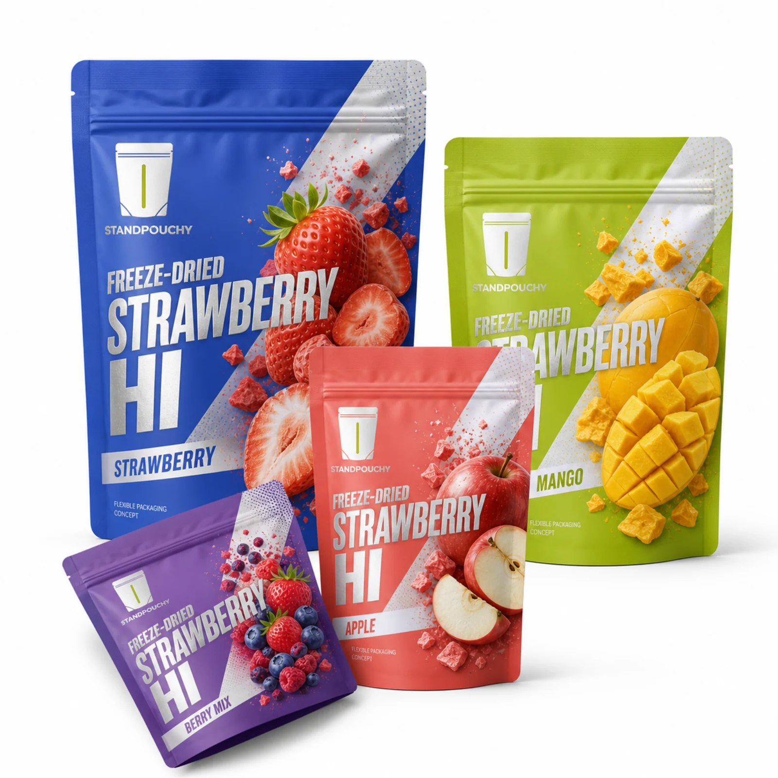 Freeze-Dried Strawberry High Moisture Barrier Pouch
