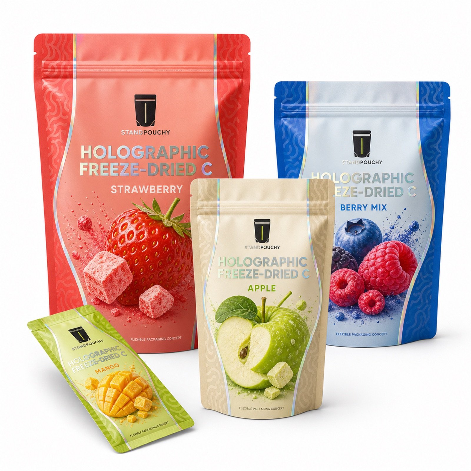 Holographic Freeze-Dried Candy Pouch coordinated SKU series