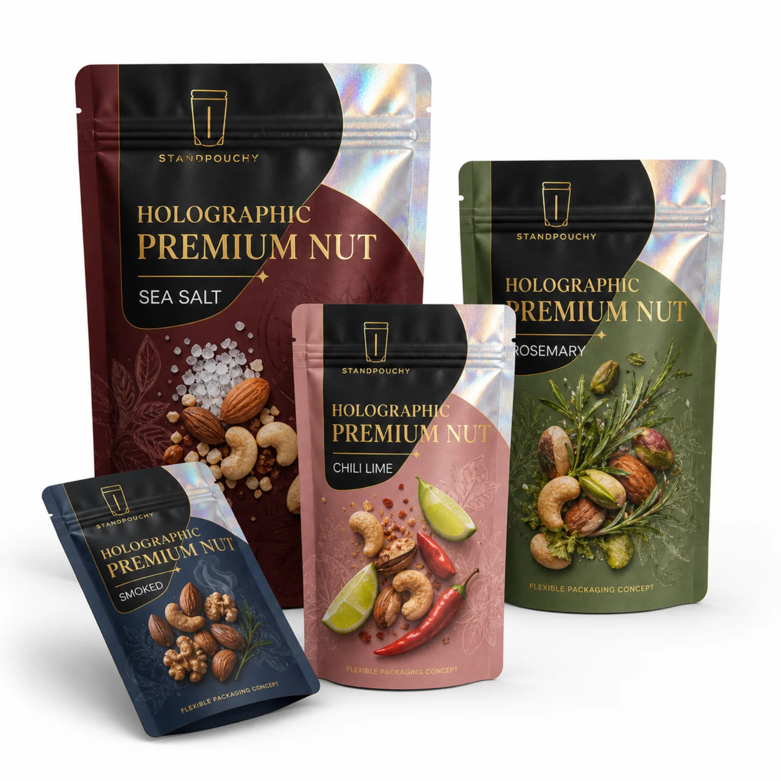 Holographic Premium Nut Snack Pouch