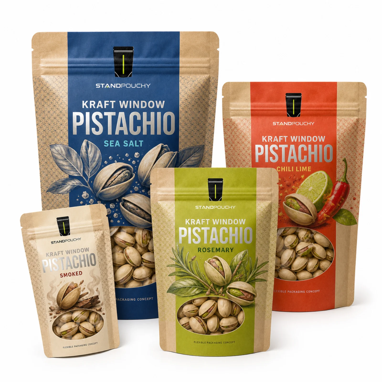 Kraft Window Pistachio Packaging Bag