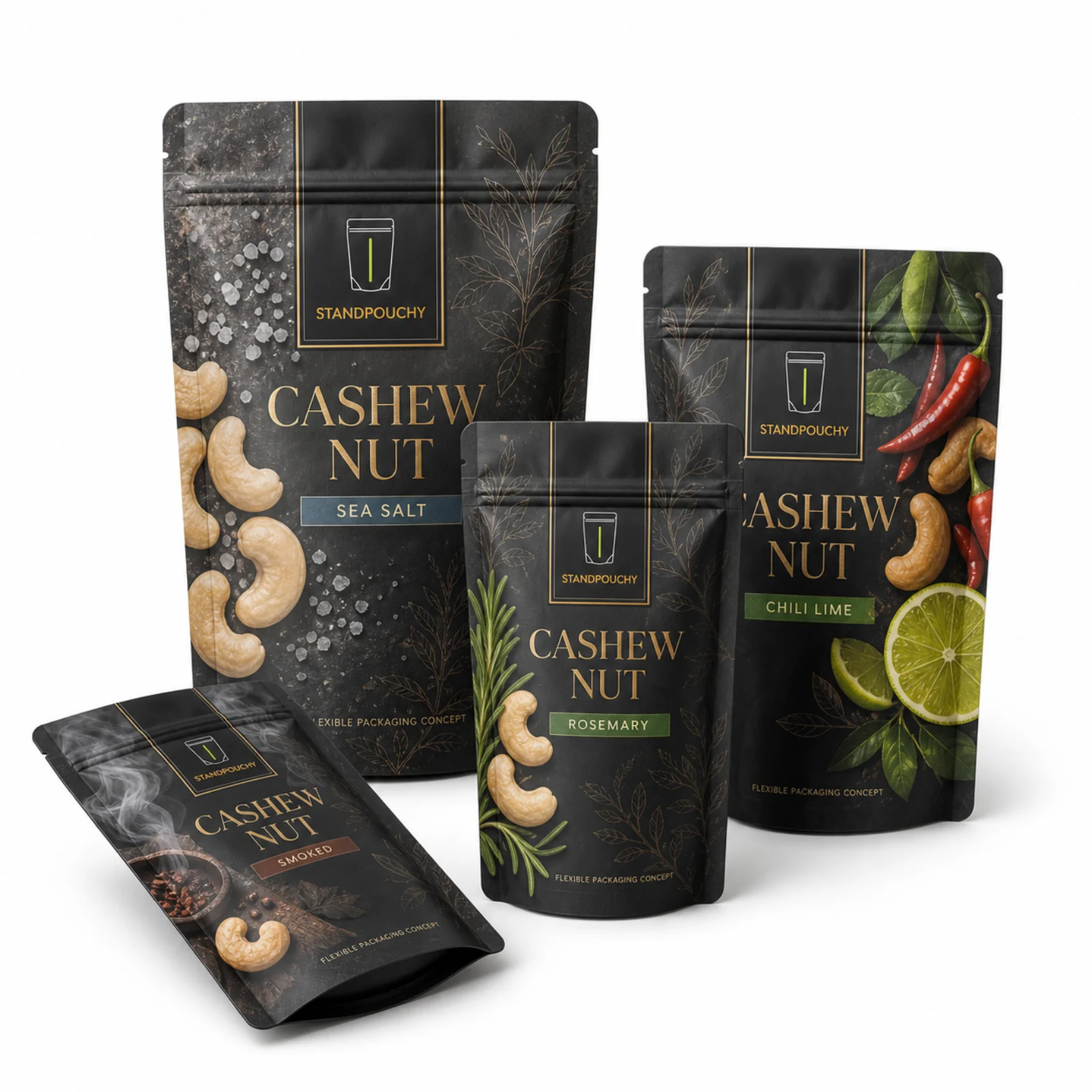 Matte Cashew Nut Stand Up Pouch