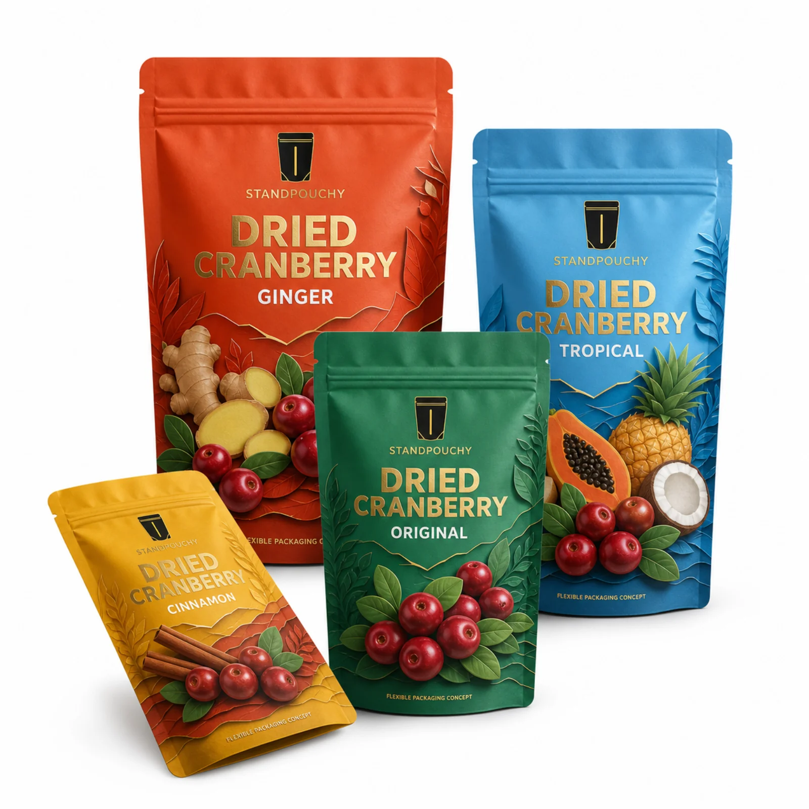 Matte Dried Cranberry Packaging Pouch