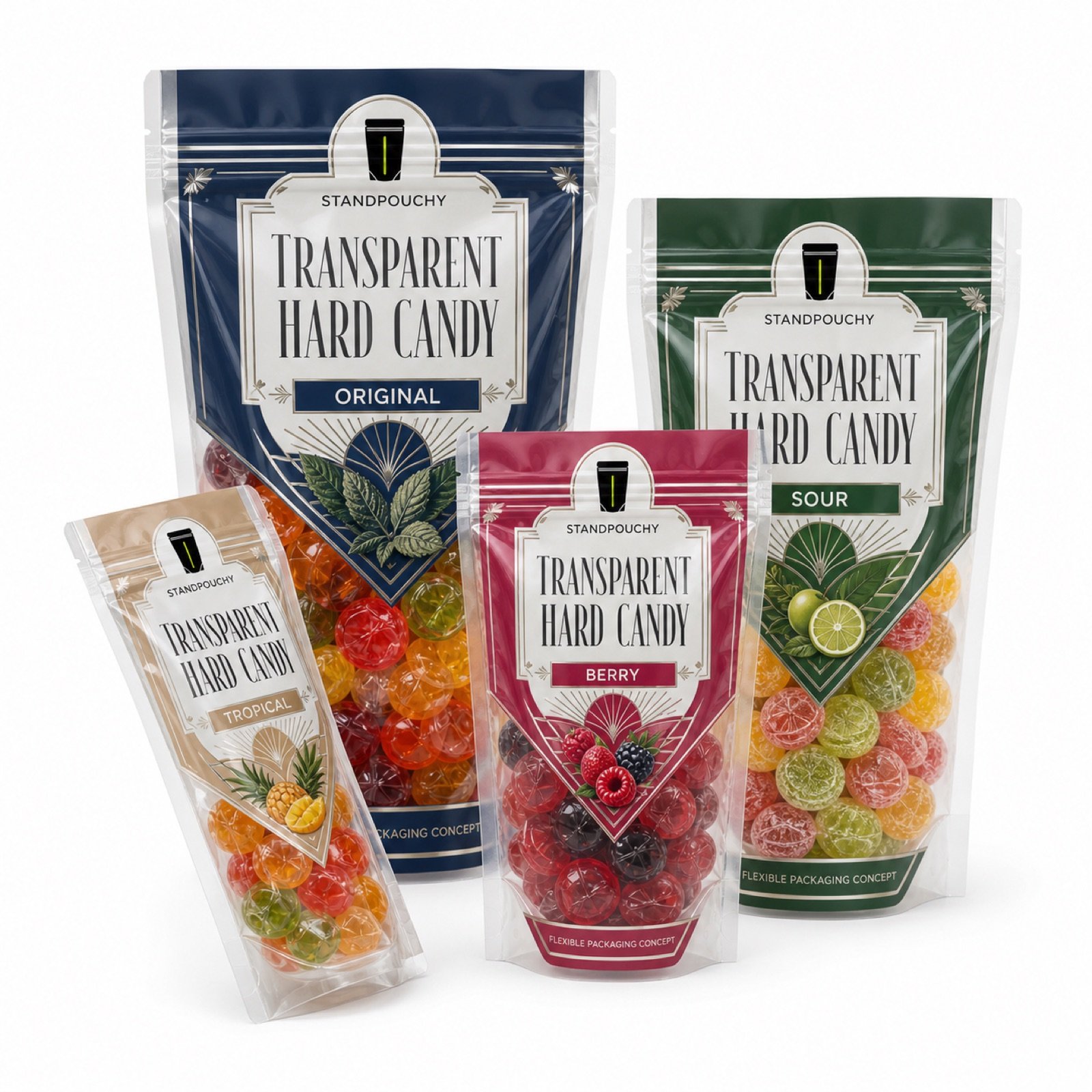 Transparent Hard Candy Pouch coordinated SKU series